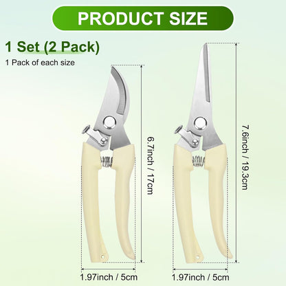 1-Set Bypass Pruning Shears for Garden, 6.7/7.6 Inch Sharp Stainless Steel Garden Scissors for Gardening/Branch/Flower Plant, Heavy Duty Hand Pruner [Blue]