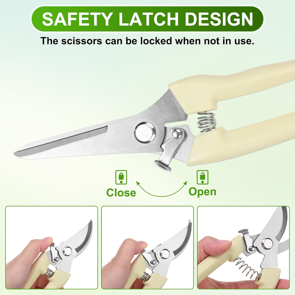 1-Set Bypass Pruning Shears for Garden, 6.7/7.6 Inch Sharp Stainless Steel Garden Scissors for Gardening/Branch/Flower Plant, Heavy Duty Hand Pruner [Blue]
