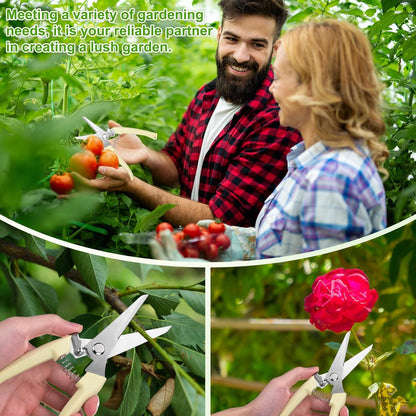 1-Set Bypass Pruning Shears for Garden, 6.7/7.6 Inch Sharp Stainless Steel Garden Scissors for Gardening/Branch/Flower Plant, Heavy Duty Hand Pruner [Blue]