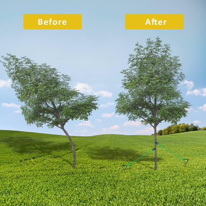 Tree Stake Kit, Heavy Duty Spiral Tree Stakes and Supports for Straightening Leaning or Young Trees, Protects from Harsh Weather
