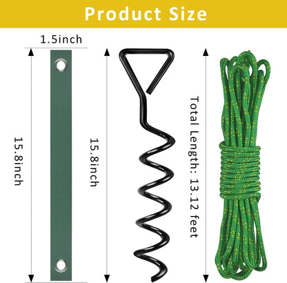 Tree Stake Kit, Heavy Duty Spiral Tree Stakes and Supports for Straightening Leaning or Young Trees, Protects from Harsh Weather
