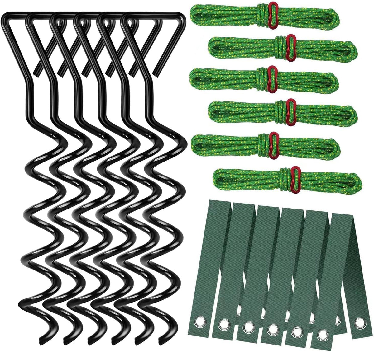 Tree Stake Kit, Heavy Duty Spiral Tree Stakes and Supports for Straightening Leaning or Young Trees, Protects from Harsh Weather