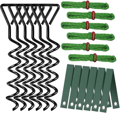 Tree Stake Kit, Heavy Duty Spiral Tree Stakes and Supports for Straightening Leaning or Young Trees, Protects from Harsh Weather