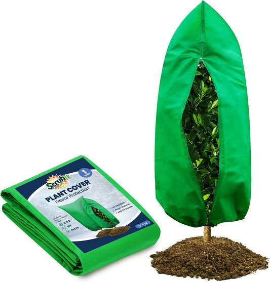 Plant Covers Freeze Protection, 78"W x 94"H Frost Cloths for Outdoor Plants & Fruit Trees with Zipper and Drawstring, Thick Winter Plant Covers - Tree Frost Blankets for Shrubs