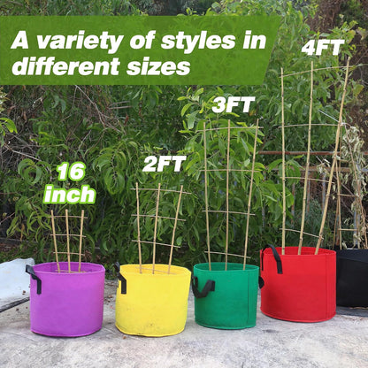 10 Pack Bamboo Trellis for Climbing Plants 16" Natural Garden Ladder Trellis, Fan -Shaped Plant Support Trellis for Potted Plant Decor