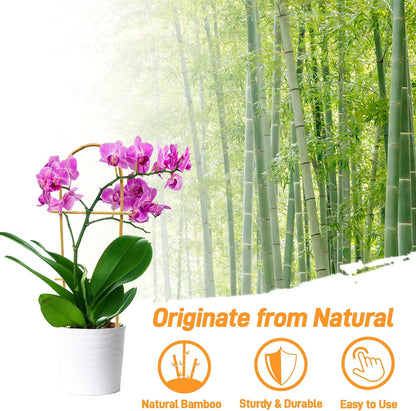 10 Pack Bamboo Trellis for Climbing Plants 16" Natural Garden Ladder Trellis, Fan -Shaped Plant Support Trellis for Potted Plant Decor