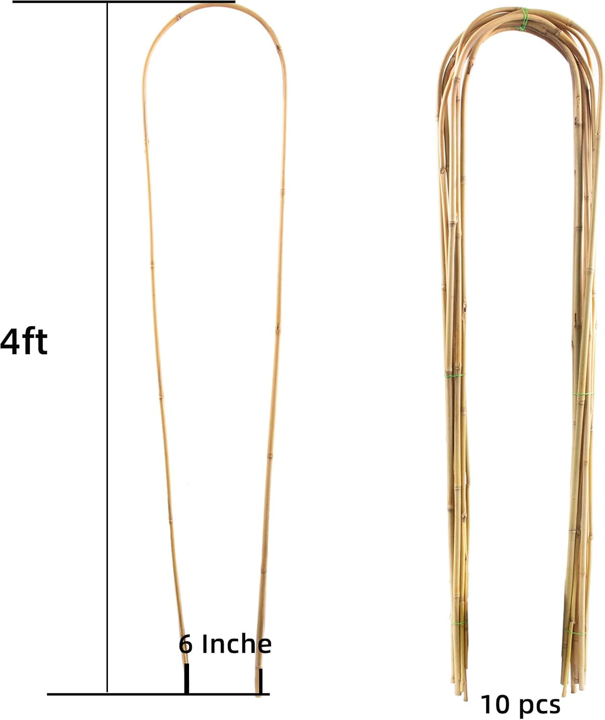 10 Pack Bamboo Trellis for Climbing Plants 16" Natural Garden Ladder Trellis, Fan -Shaped Plant Support Trellis for Potted Plant Decor