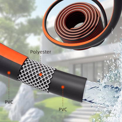 Hand-Crank Hose Reel 1/2" x 130ft, Heavy Duty Water Hose Reel, Removable, Any Length Lock, Hand Crank Effortless Rewind System, 4-Pattern Nozzle