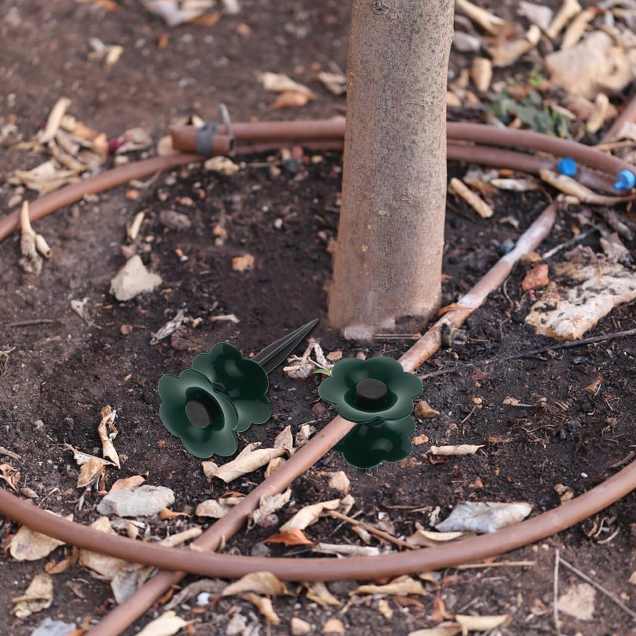 3pcs Garden Hose Guide Stakes 9.8inch Pvc Watering Pipe Winding Wheel Hose Guide Spikes for Flower Bed Plant Protection, Easy Installation