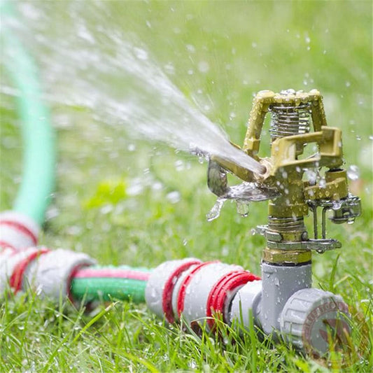 Impact Sprinklers for Yard, 360 Degree Rotating Adjustable Heavy Duty Pulsating Water Sprinkler Head with Aluminum Alloy Spike Base, for Lawn Patio Garden