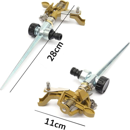 Impact Sprinklers for Yard, 360 Degree Rotating Adjustable Heavy Duty Pulsating Water Sprinkler Head with Aluminum Alloy Spike Base, for Lawn Patio Garden