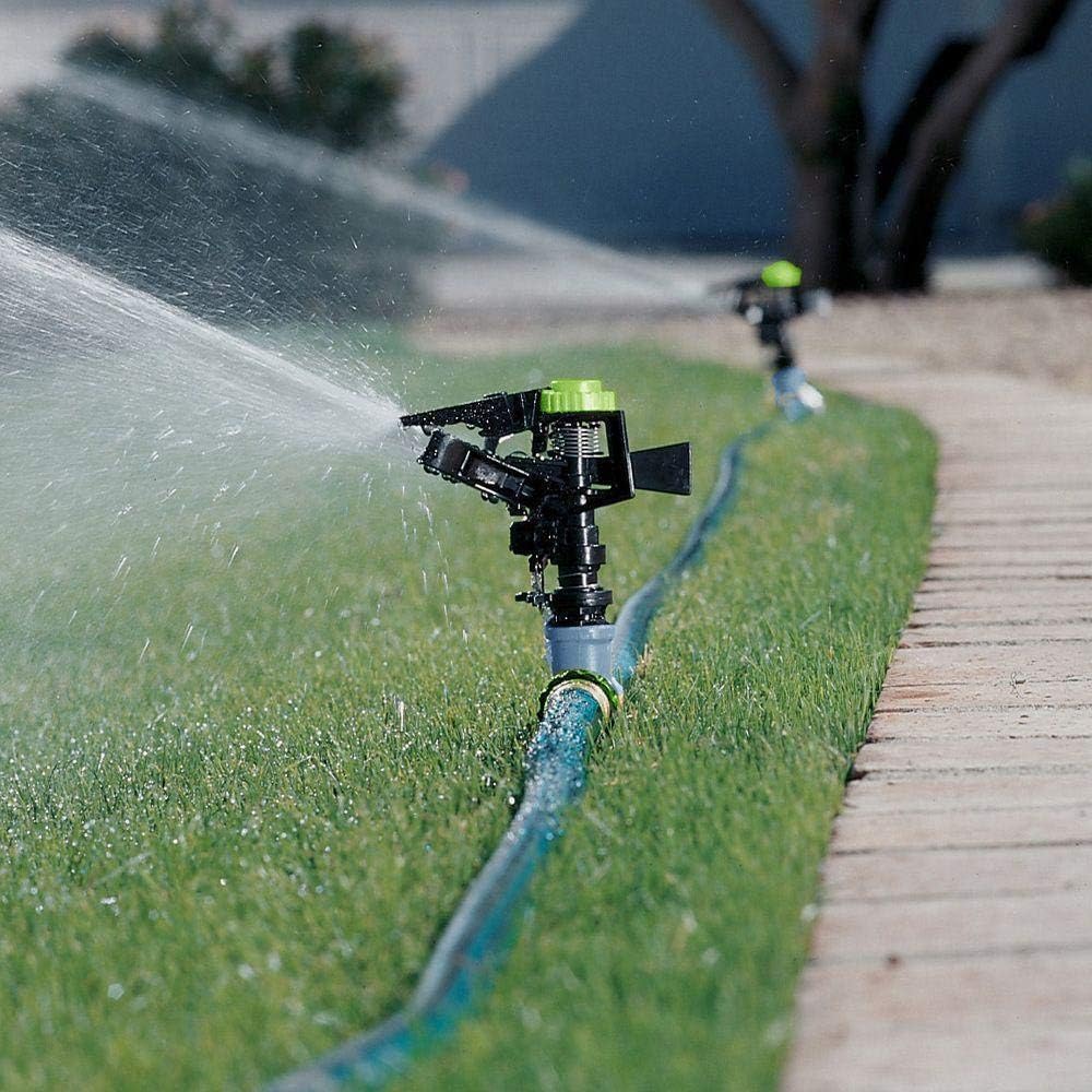 Impact Sprinklers for Yard, 360 Degree Rotating Adjustable Heavy Duty Pulsating Water Sprinkler Head with Aluminum Alloy Spike Base, for Lawn Patio Garden
