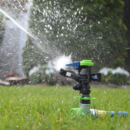 Impact Sprinklers for Yard, 360 Degree Rotating Adjustable Heavy Duty Pulsating Water Sprinkler Head with Aluminum Alloy Spike Base, for Lawn Patio Garden