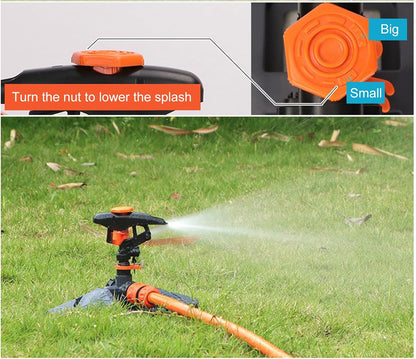 Impact Sprinklers for Yard, 360 Degree Rotating Adjustable Heavy Duty Pulsating Water Sprinkler Head with Aluminum Alloy Spike Base, for Lawn Patio Garden