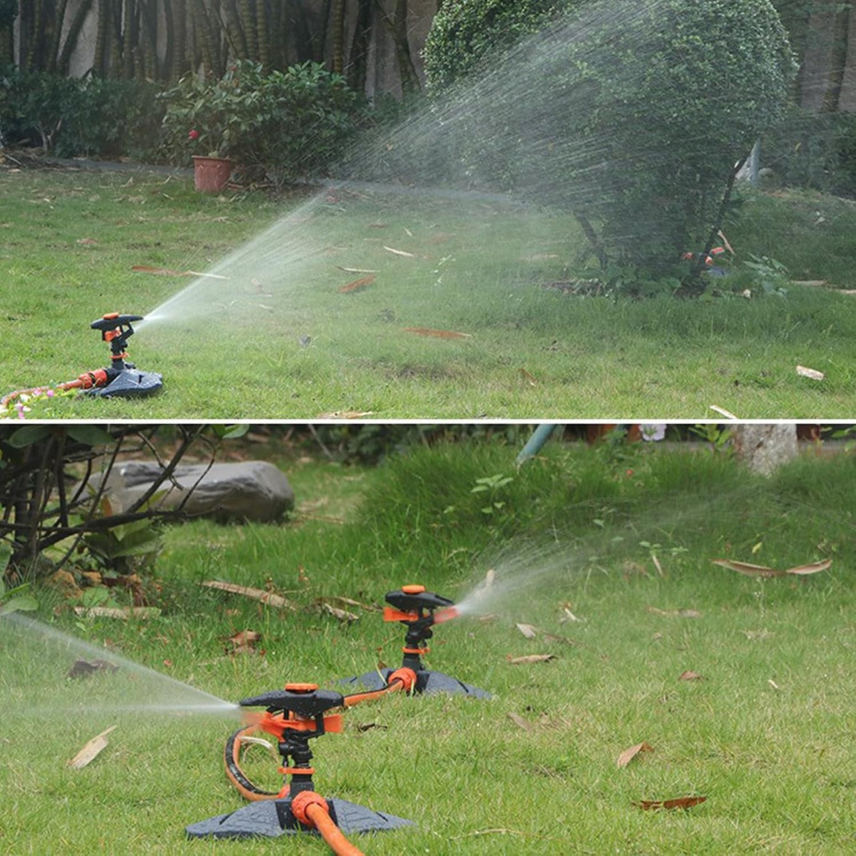 Impact Sprinklers for Yard, 360 Degree Rotating Adjustable Heavy Duty Pulsating Water Sprinkler Head with Aluminum Alloy Spike Base, for Lawn Patio Garden