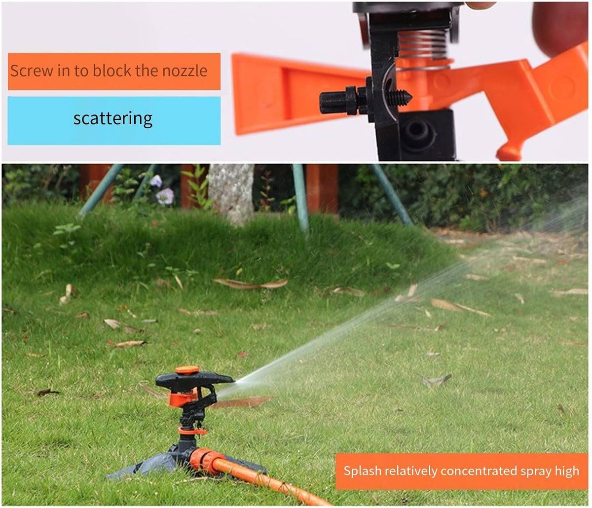 Impact Sprinklers for Yard, 360 Degree Rotating Adjustable Heavy Duty Pulsating Water Sprinkler Head with Aluminum Alloy Spike Base, for Lawn Patio Garden