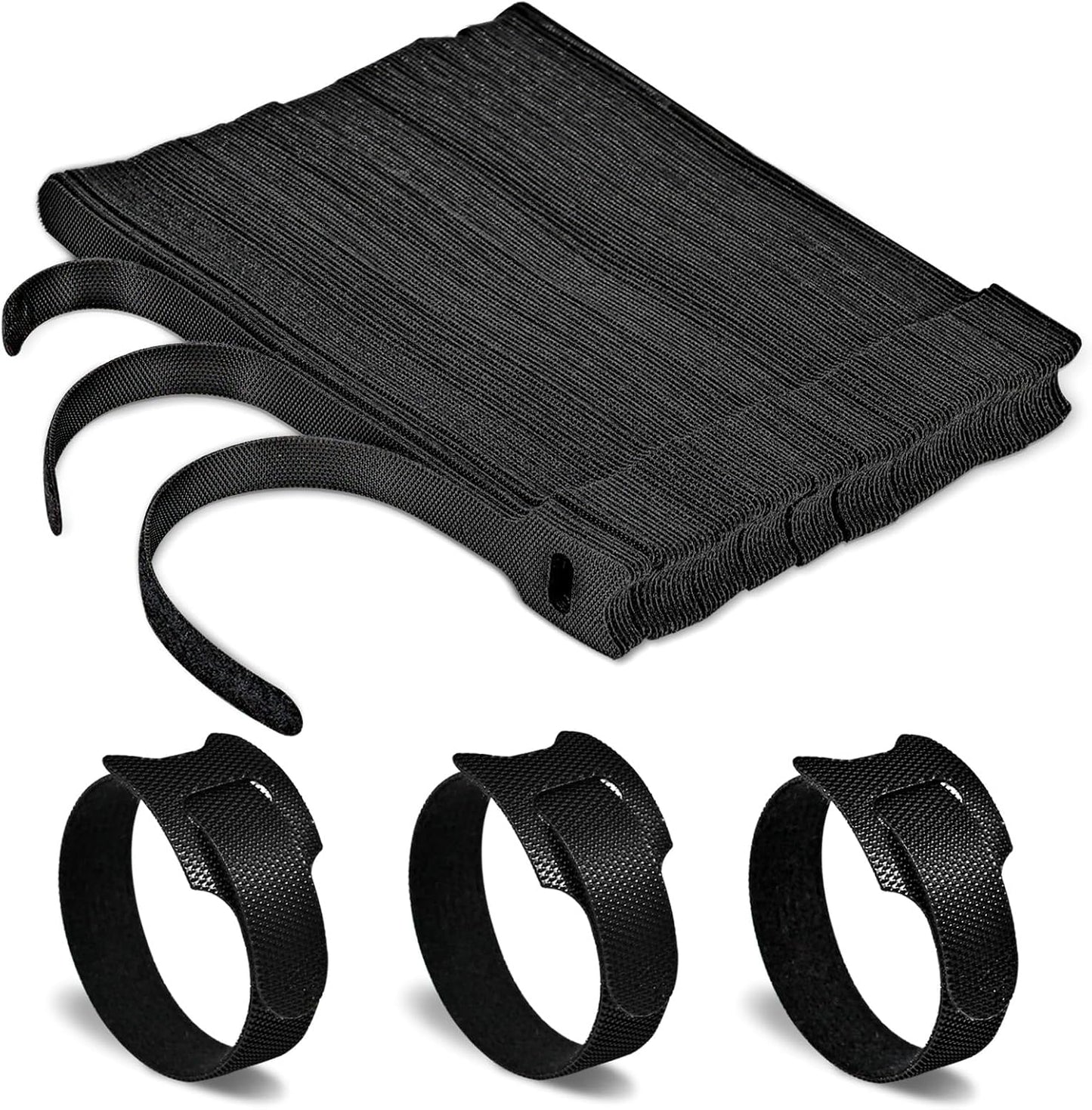 100 Pcs 6-Inch Reusable Hook and Loop Ties: Versatile Cable Management Solution & Ideal Gardening Fasteners - Dual-use Cord Wraps & Plant Ties