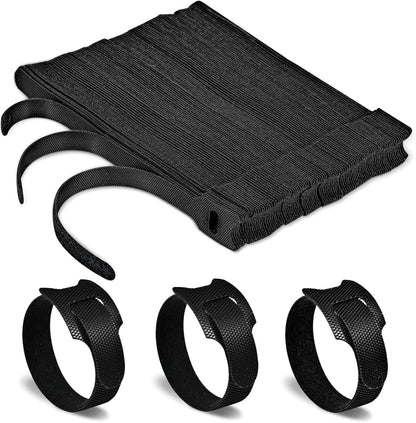 100 Pcs 6-Inch Reusable Hook and Loop Ties: Versatile Cable Management Solution & Ideal Gardening Fasteners - Dual-use Cord Wraps & Plant Ties