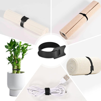 100 Pcs 6-Inch Reusable Hook and Loop Ties: Versatile Cable Management Solution & Ideal Gardening Fasteners - Dual-use Cord Wraps & Plant Ties