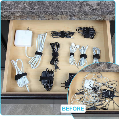 100 Pcs 6-Inch Reusable Hook and Loop Ties: Versatile Cable Management Solution & Ideal Gardening Fasteners - Dual-use Cord Wraps & Plant Ties