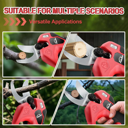 Electric Pruning Shears 0.8-1.2 Inch Brushless Cordless Shears Compatible with Milwaukee 18V Battery (NO Battery) with LCD Display SK5 Steel Blades for Gardening