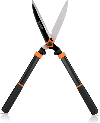 Lightweight Hedge Shears Manual Hedge Clippers for Trimming Borders Topiaries Boxwood and Decorative Grasses, 21 Inch Carbon Steel Bush Cutter
