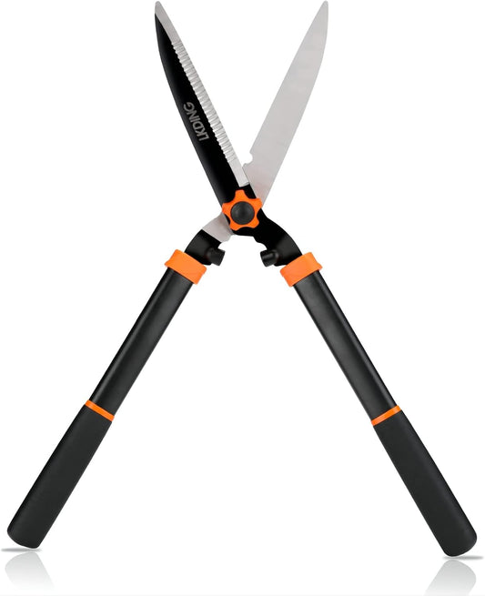Lightweight Hedge Shears Manual Hedge Clippers for Trimming Borders Topiaries Boxwood and Decorative Grasses, 21 Inch Carbon Steel Bush Cutter
