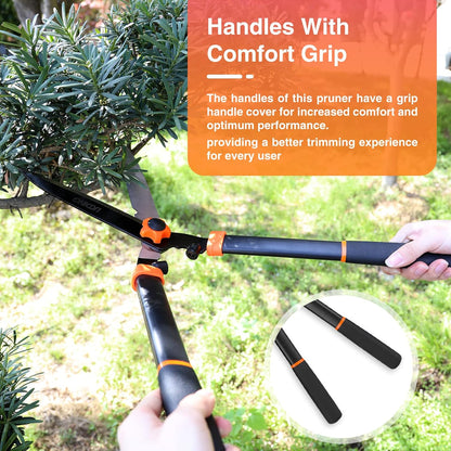Lightweight Hedge Shears Manual Hedge Clippers for Trimming Borders Topiaries Boxwood and Decorative Grasses, 21 Inch Carbon Steel Bush Cutter