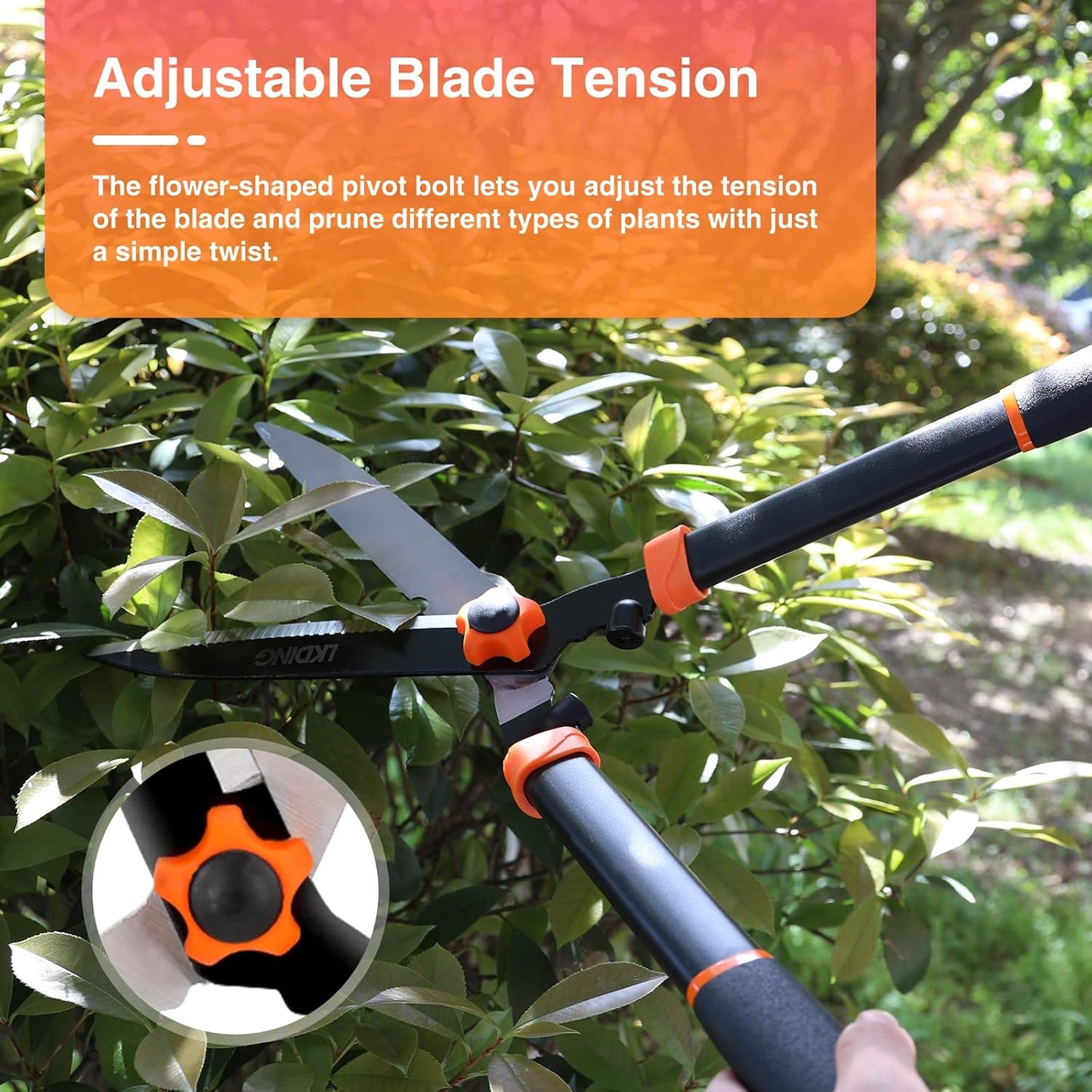 Lightweight Hedge Shears Manual Hedge Clippers for Trimming Borders Topiaries Boxwood and Decorative Grasses, 21 Inch Carbon Steel Bush Cutter