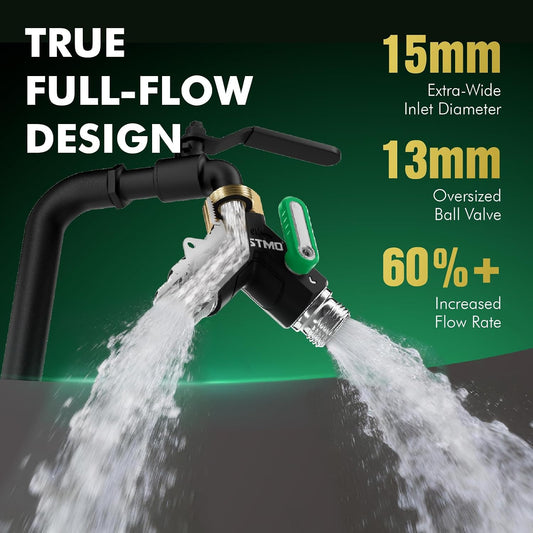 2 Way Garden Hose Splitter Heavy Duty Full Metal Body