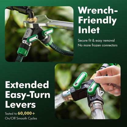 2 Way Garden Hose Splitter Heavy Duty Full Metal Body