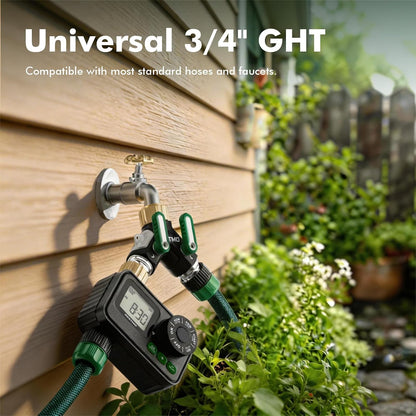 2 Way Garden Hose Splitter Heavy Duty Full Metal Body
