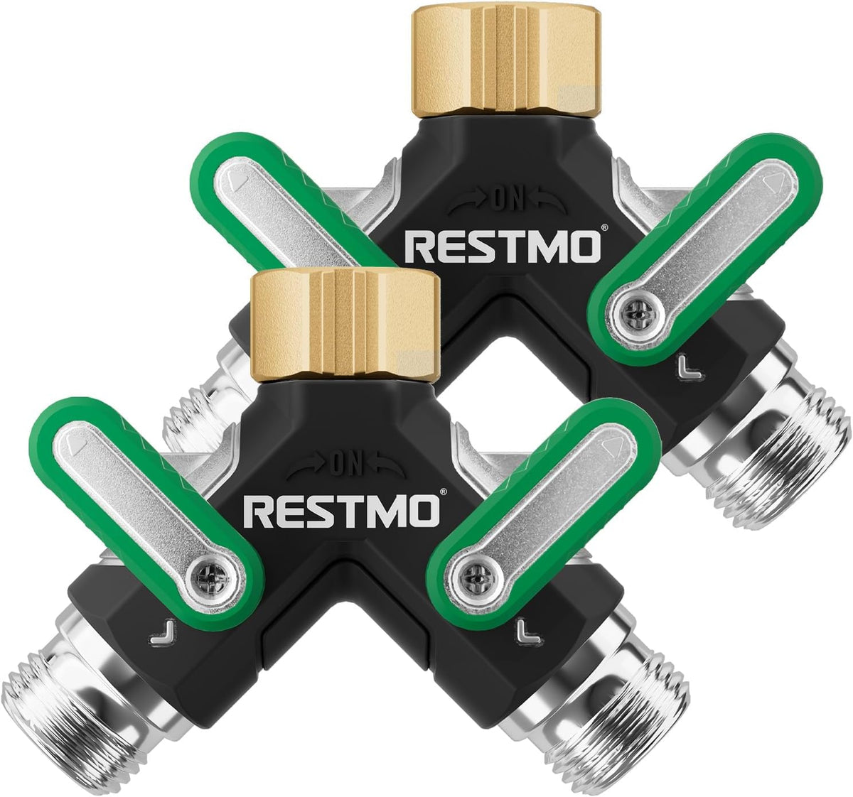 2 Way Garden Hose Splitter Heavy Duty Full Metal Body
