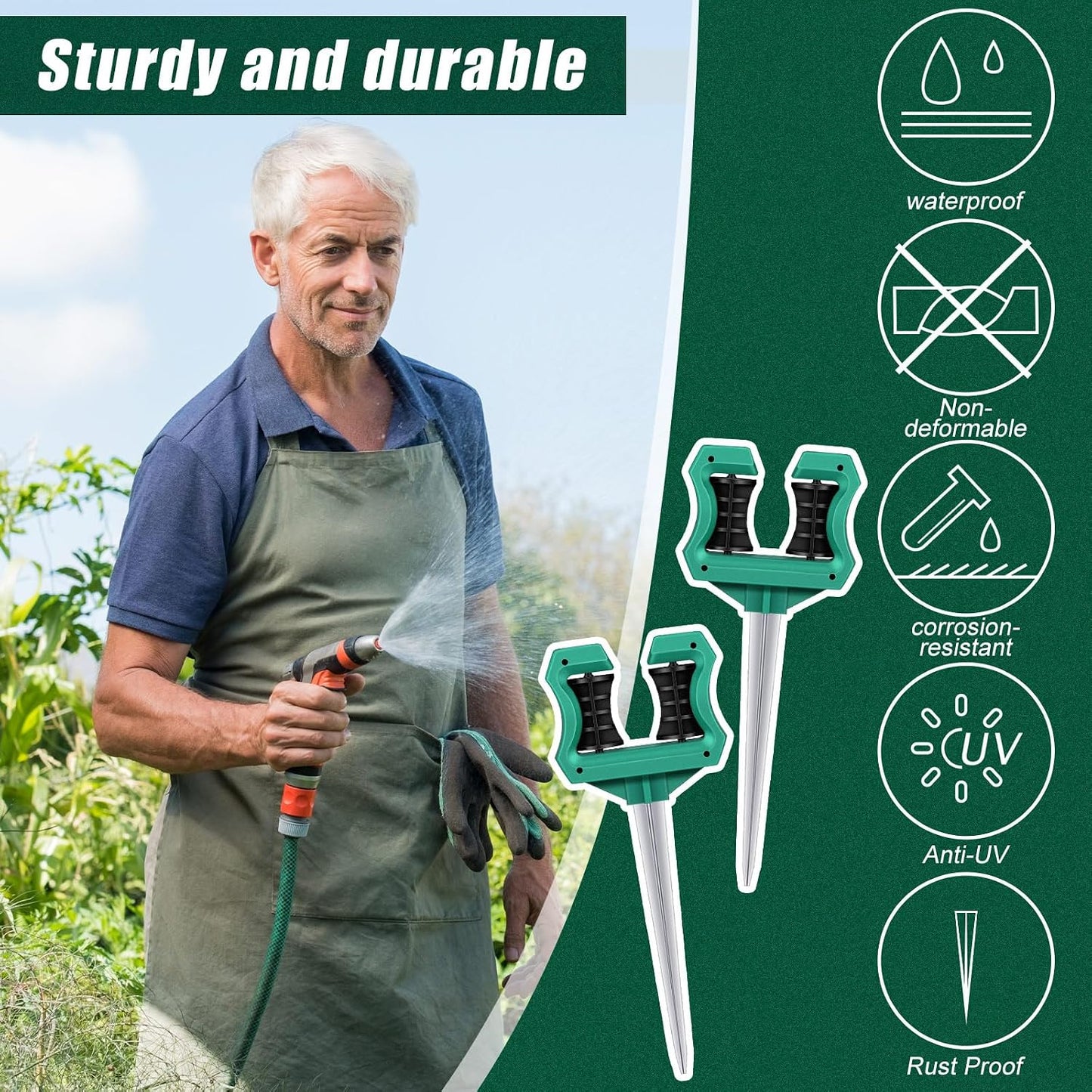 10 Pcs Hose Guides for Garden Heavy Duty Hose Stakes 10 Inch