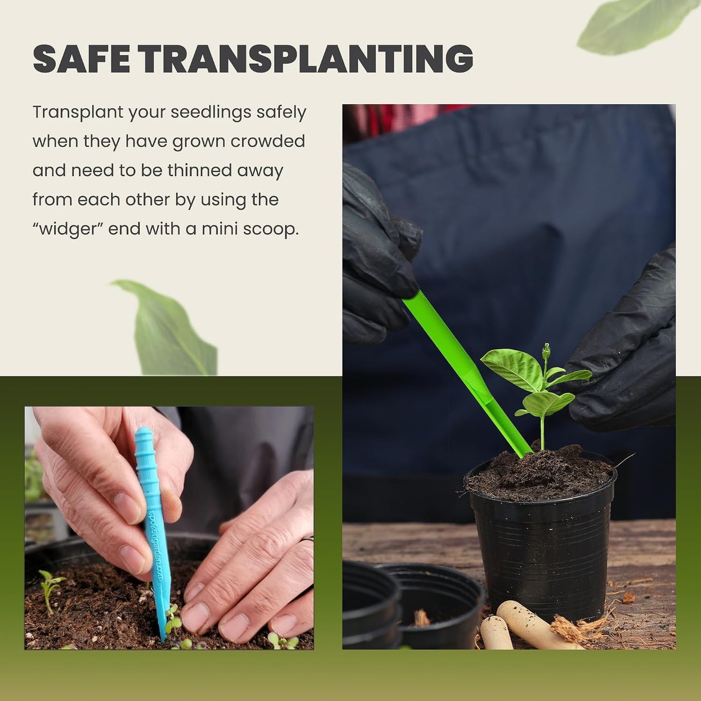 Dibby Seed Sowing Garden Tool Dibber Planter Transplanter – Sow Seeds at the Right Depth – Easily Transplant Delicate Seedlings (Little Dibby) Pink