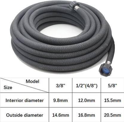 5/8" Soaker Hose 25 ft Round Rubber Garden Soaker Hoses, Heavy Duty Drip Hose for Watering Irrigation, Water Seeper Soaker Hoses for Garden, Lawn and Plants