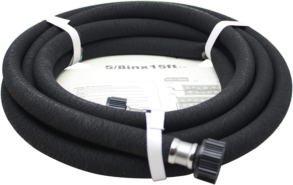 5/8" Soaker Hose 25 ft Round Rubber Garden Soaker Hoses, Heavy Duty Drip Hose for Watering Irrigation, Water Seeper Soaker Hoses for Garden, Lawn and Plants
