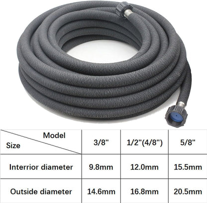 5/8" Soaker Hose 25 ft Round Rubber Garden Soaker Hoses, Heavy Duty Drip Hose for Watering Irrigation, Water Seeper Soaker Hoses for Garden, Lawn and Plants
