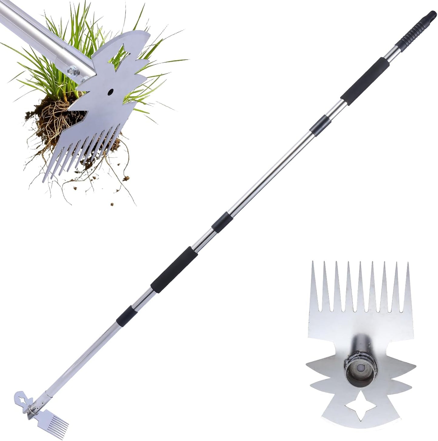 Weeding Tool with Long Handle- 60" Manual Weeder Remover Tool,Garden Tools,Portable Garden Weeder Tool for Vegetable Gardening Backyard Farm Planting & Weeding