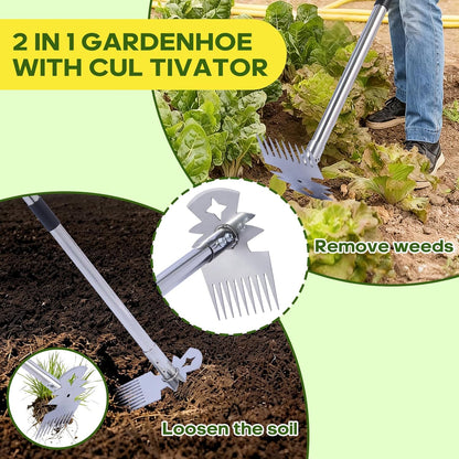 Weeding Tool with Long Handle- 60" Manual Weeder Remover Tool,Garden Tools,Portable Garden Weeder Tool for Vegetable Gardening Backyard Farm Planting & Weeding