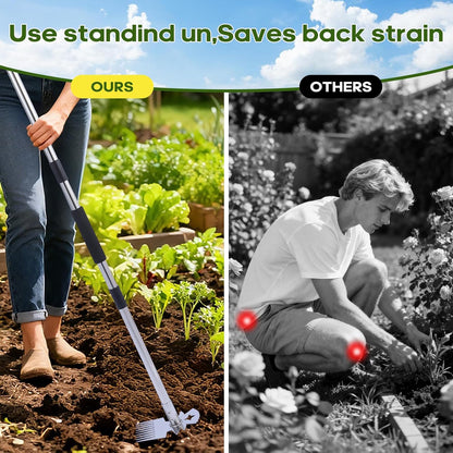 Weeding Tool with Long Handle- 60" Manual Weeder Remover Tool,Garden Tools,Portable Garden Weeder Tool for Vegetable Gardening Backyard Farm Planting & Weeding