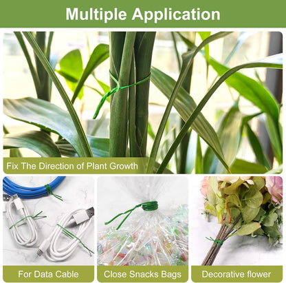 Plant Ties,656FT/200m Green Garden Twist Ties with Cutter for Gardening Plants Growth and Care,Plant Garden Twine Wires for Office Home Cable Organization (656 Feet / 200 Meters(1 Roll))