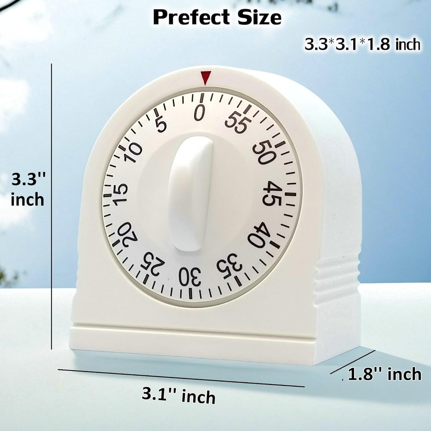 60 Minute Wind Up Timer, Visual Mechanical Timer with Loud Alarm, Manual Countdown Timers for Classroom, Home, Study and Cooking (2 Pack)
