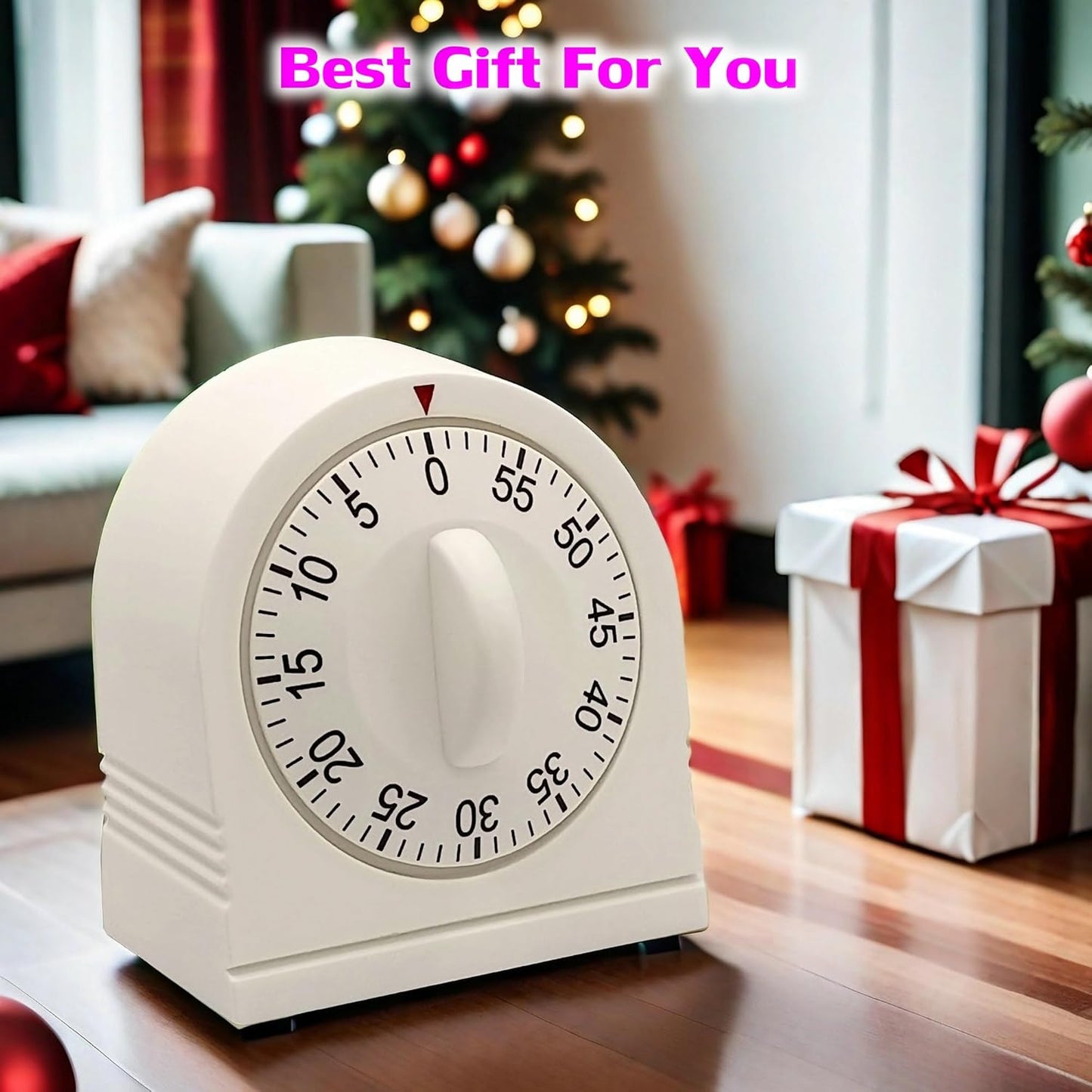 60 Minute Wind Up Timer, Visual Mechanical Timer with Loud Alarm, Manual Countdown Timers for Classroom, Home, Study and Cooking (2 Pack)