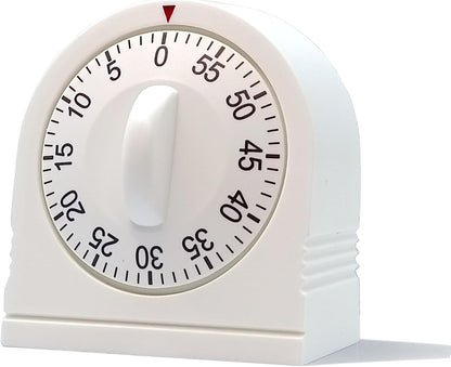 60 Minute Wind Up Timer, Visual Mechanical Timer with Loud Alarm, Manual Countdown Timers for Classroom, Home, Study and Cooking (2 Pack)