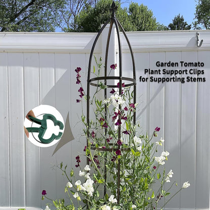 Garden Obelisk Trellis for Climbing Plants Outdoor 6.3 Feet Tall Rose Heavy Duty Metal Trellis Plant Support for Vines Clematis Flowers, Bronze