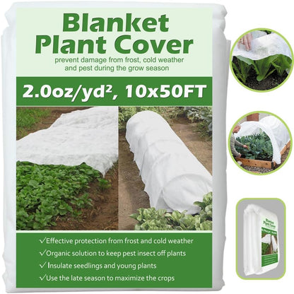 Plant Covers Freeze Protection 10 ft x 30 ft Floating Row Cover 0.9oz/yd² Garden Fabric Plant Cover for Winter Frost/Sun Pest Protection (10FT X 30FT)