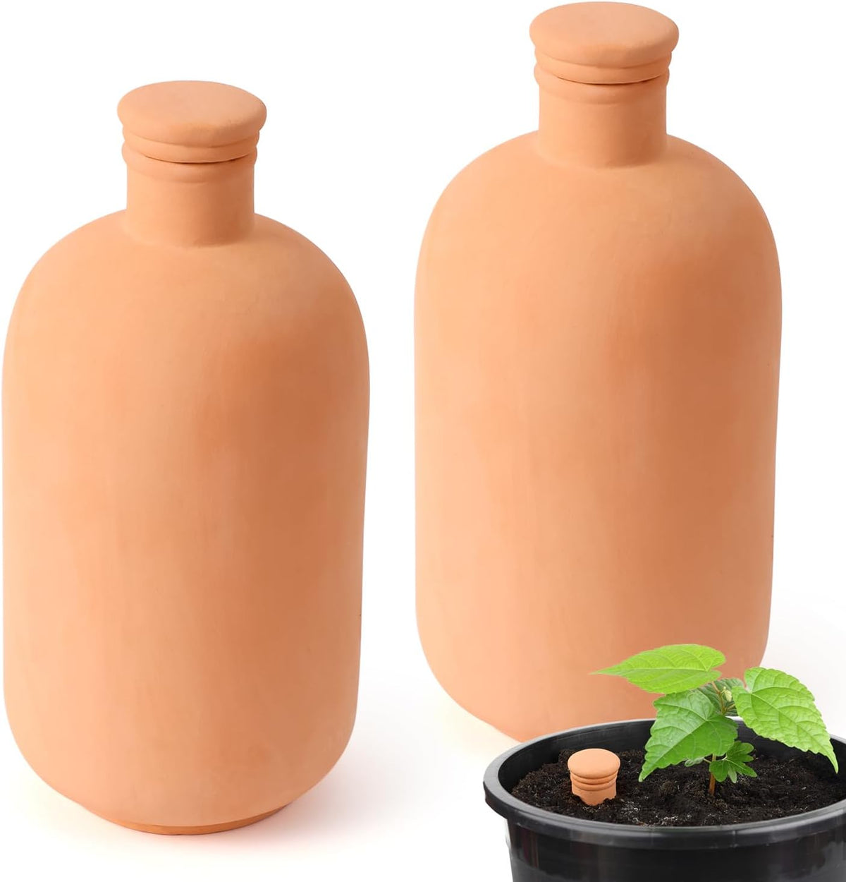 Ollas 8pcs 3.1 * 6inch Watring Can Pot Terracotta Self Watering Planter Insert Vacation Plant Care Olla Watering Terra Cotta Clay Irrigation Globes