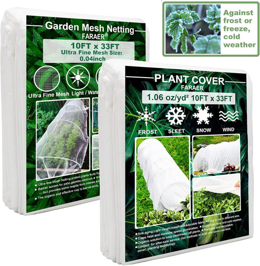 10ftx33ft Garden Netting with Plant Covers Frost Protections Row Floating Covers for Veggie Garden