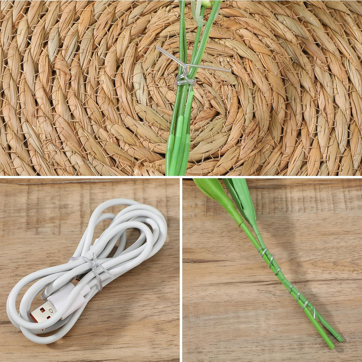 200 Pcs Twist Ties for Plastic Bags 4 inch Bag Tie Twists Reusable Plant Ties for Indoor Plants Metal Bread Tie for Plastic Coffee Bags, Gift Wrapping, Crafts, Plants (Clear and Black)
